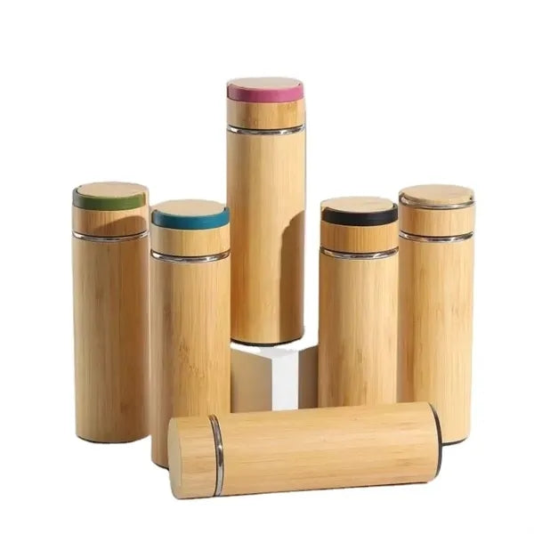 500ml Stainless Steel Bamboo Water Bottle With Tea Infuser