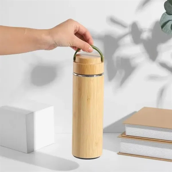 500ml Stainless Steel Bamboo Water Bottle With Tea Infuser