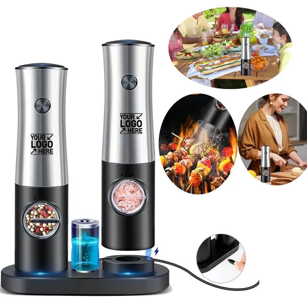 Electric Salt and Pepper Grinder Set For Kitchen