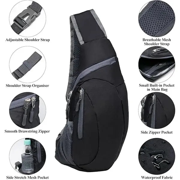 Sling Bag Foldable Crossbody Backpack Shoulder Chest Pack