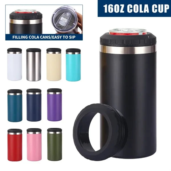 16oz Stainless Steel Skinny Can Cooler