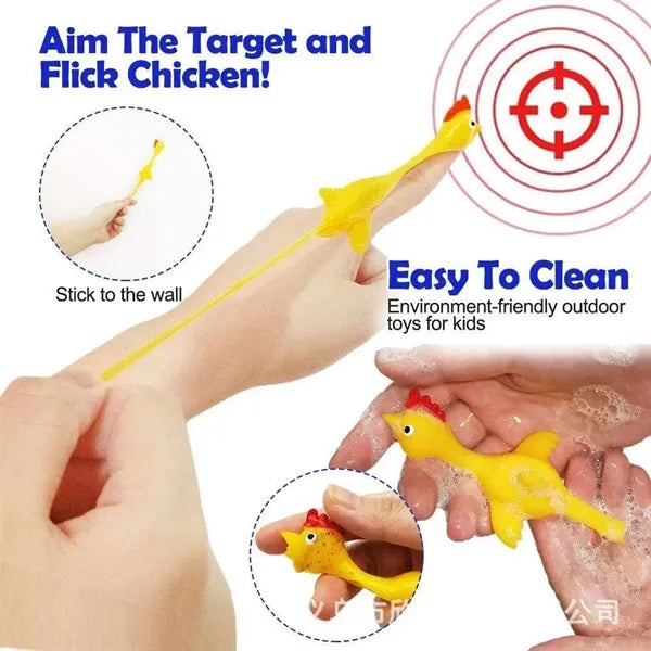 Funny Slingshot Chicken Flying Finger Toys