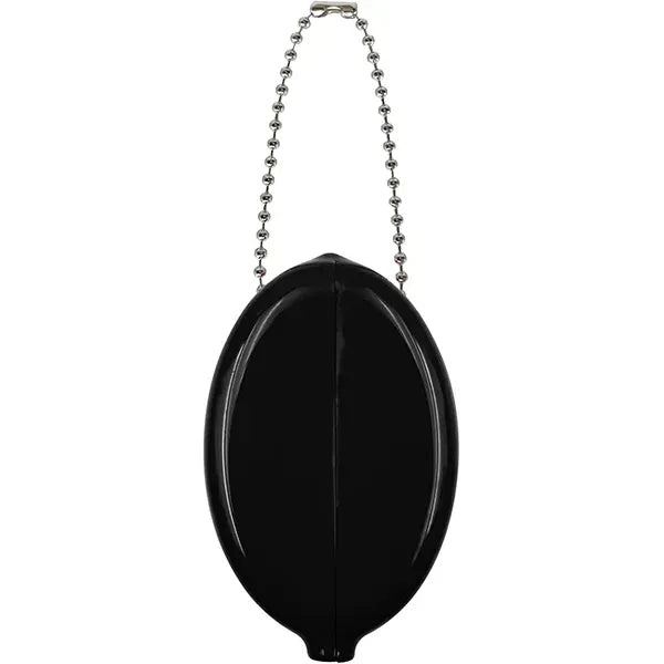 Oval Squeeze Coin Purse Change Holder with Chain Pouch