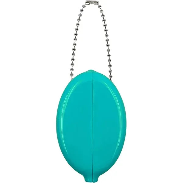 Oval Squeeze Coin Purse Change Holder with Chain Pouch