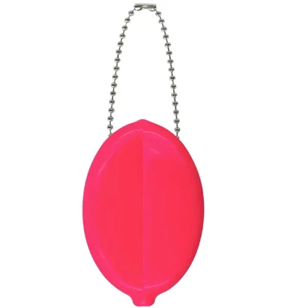 Oval Squeeze Coin Purse Change Holder with Chain Pouch