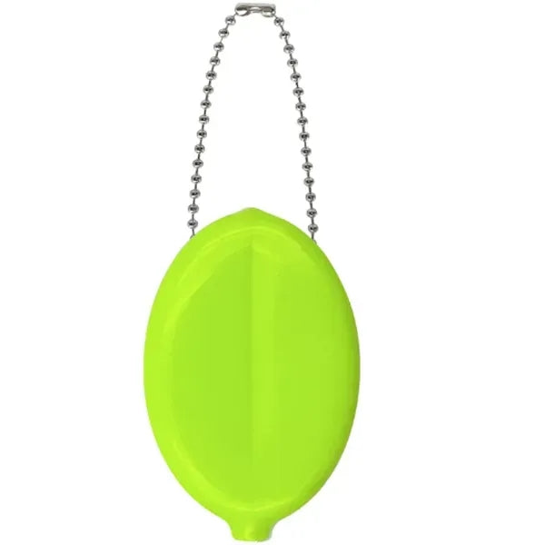 Oval Squeeze Coin Purse Change Holder with Chain Pouch