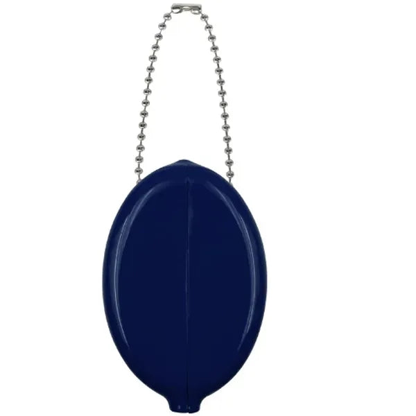 Oval Squeeze Coin Purse Change Holder with Chain Pouch