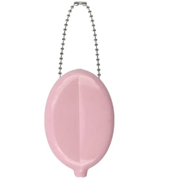 Oval Squeeze Coin Purse Change Holder with Chain Pouch