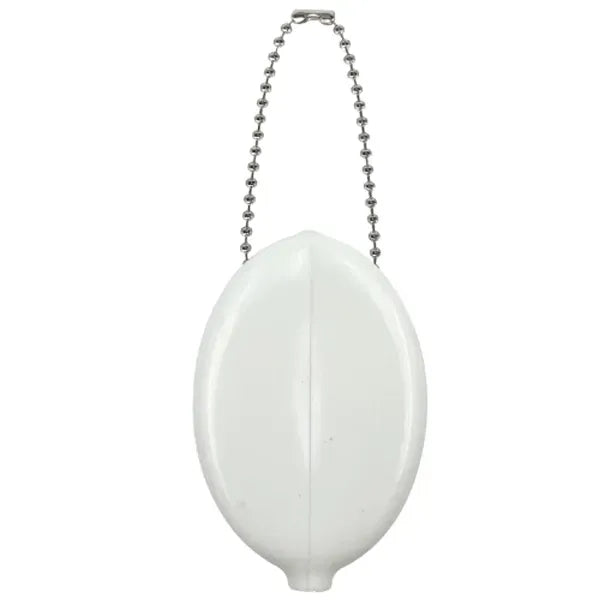 Oval Squeeze Coin Purse Change Holder with Chain Pouch