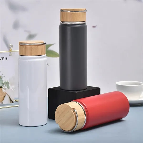 500ml Vacuum Insulated Flask with Bamboo Lid