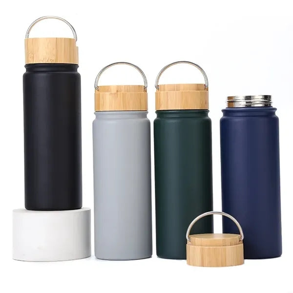 500ml Vacuum Insulated Flask with Bamboo Lid