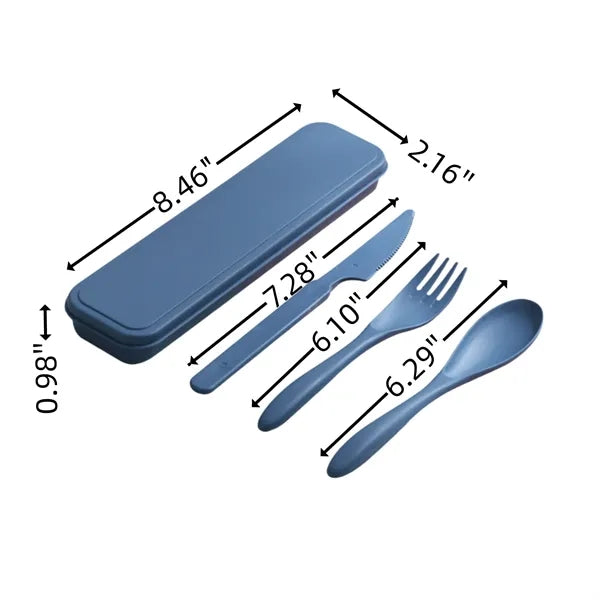 Wheat Straw Knife Fork Spoon Tableware Set Outdoor Travel