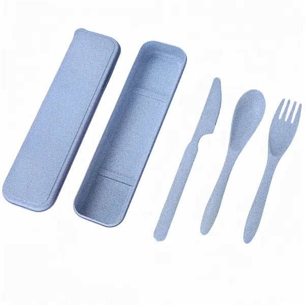 Wheat Straw Knife Fork Spoon Tableware Set Outdoor Travel