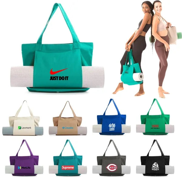 Canvas Tote Bag with Yoga Mat Carrier Sleeve