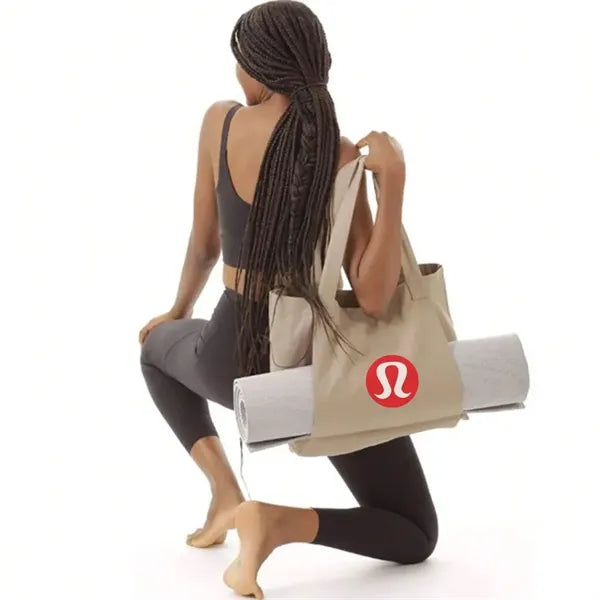 Canvas Tote Bag with Yoga Mat Carrier Sleeve