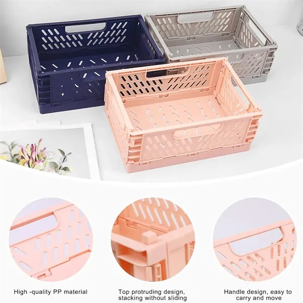 Small Family Bedroom Collapsible Plastic Storage Crate