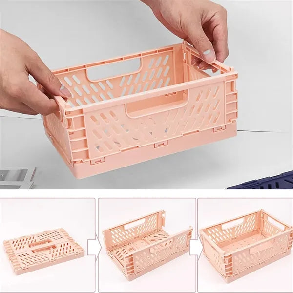 Small Family Bedroom Collapsible Plastic Storage Crate
