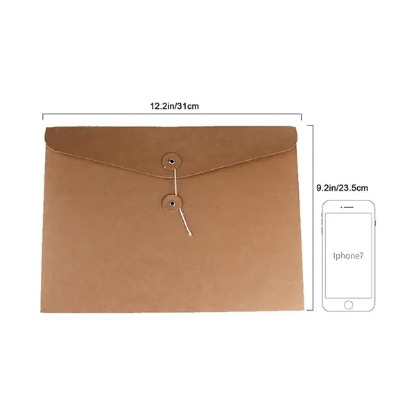 Kraft String Envelope File Folder Project Pockets