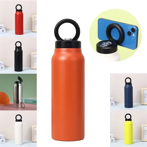 Compatible Insulated Water Bottle With Magnetic Phone Holder
