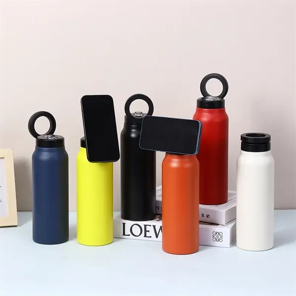 Compatible Insulated Water Bottle With Magnetic Phone Holder