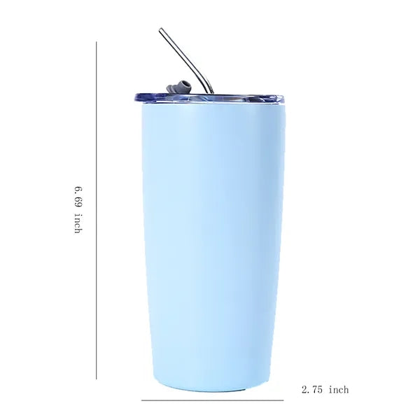 Insulated Double-Wall Tumbler Vacum Water Bottle with Straw