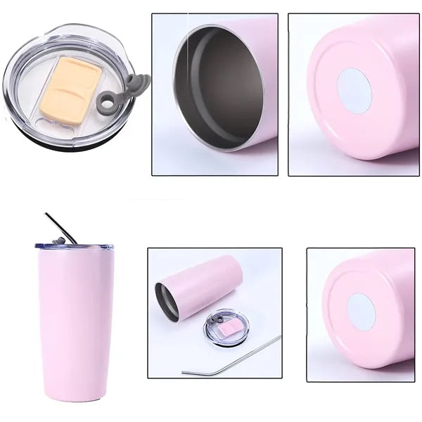 Insulated Double-Wall Tumbler Vacum Water Bottle with Straw