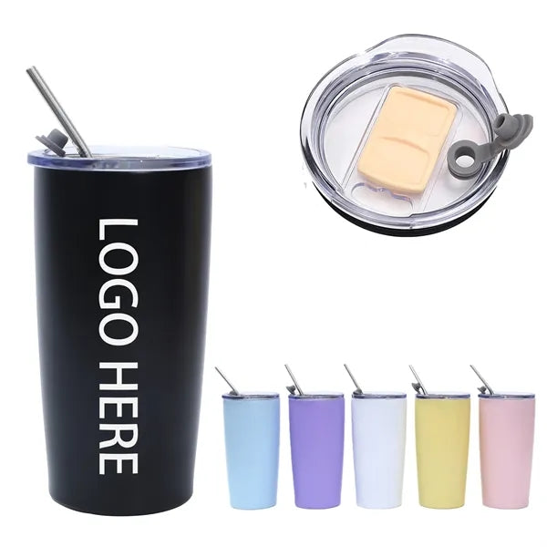 Insulated Double-Wall Tumbler Vacum Water Bottle with Straw