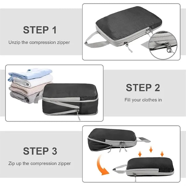 3-pcs Compressable Portable Lightweight Travel Storage Bag
