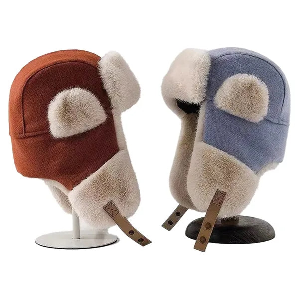 Windproof Plush Warm Trapper Caps Winter Hat