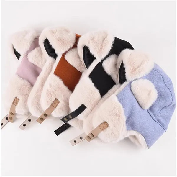 Windproof Plush Warm Trapper Caps Winter Hat