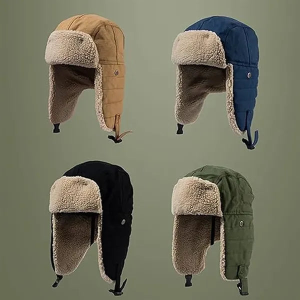 Winter Windproof Plush Warm Trapper Hunting Hat