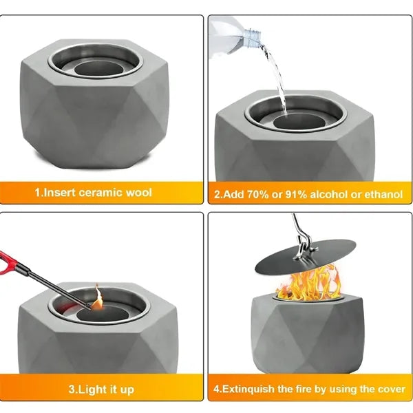 Camping Tabletop Fireplace Fire Pit Bowl