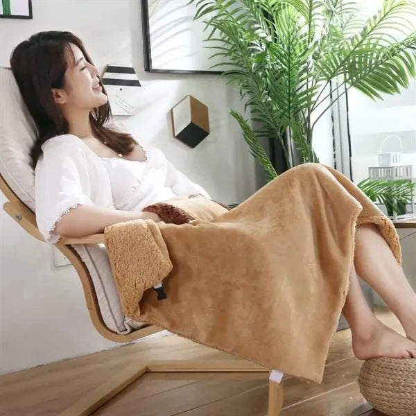 USB Plush Heating Blanket with Pocket Hand Warmer
