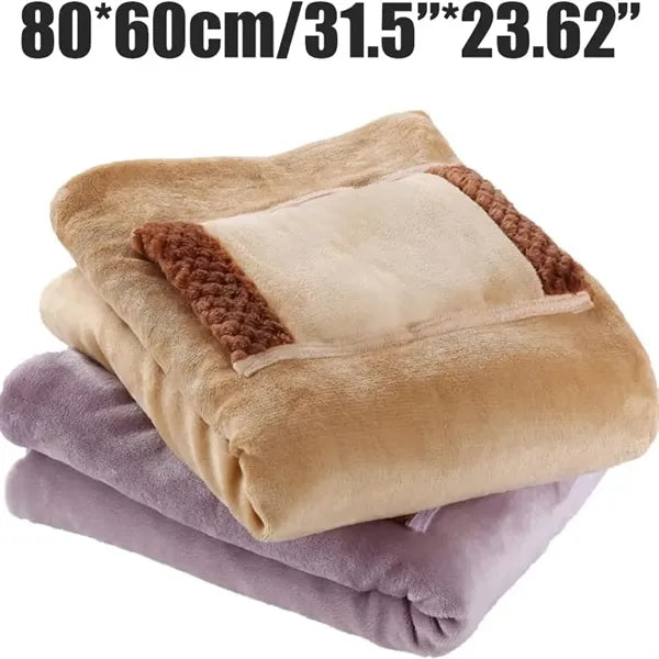 USB Plush Heating Blanket with Pocket Hand Warmer
