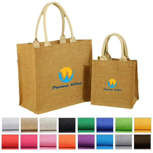 Jute Vintage Hand-Held Advertising Giveaway Tote Bag