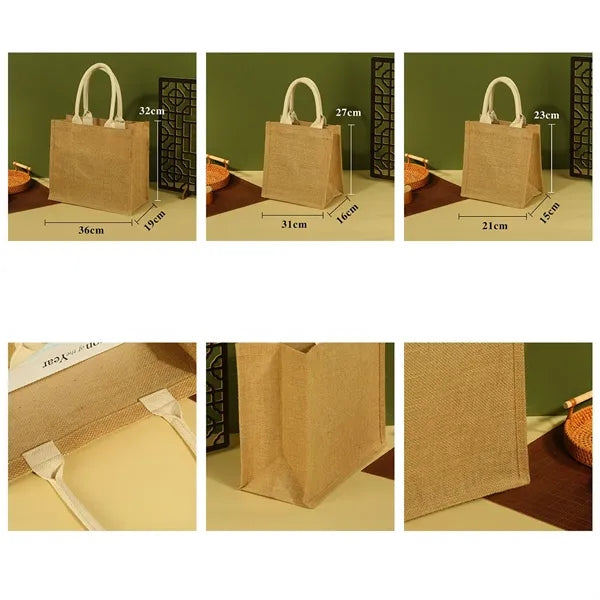 Jute Vintage Hand-Held Advertising Giveaway Tote Bag