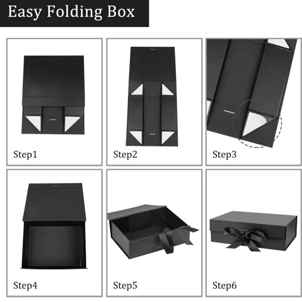 Magnetic Closure Eco-friendly ribbon Gift Box with Lid