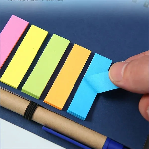 Hardcover Spiral Notebook with Pen and Sticky Notes