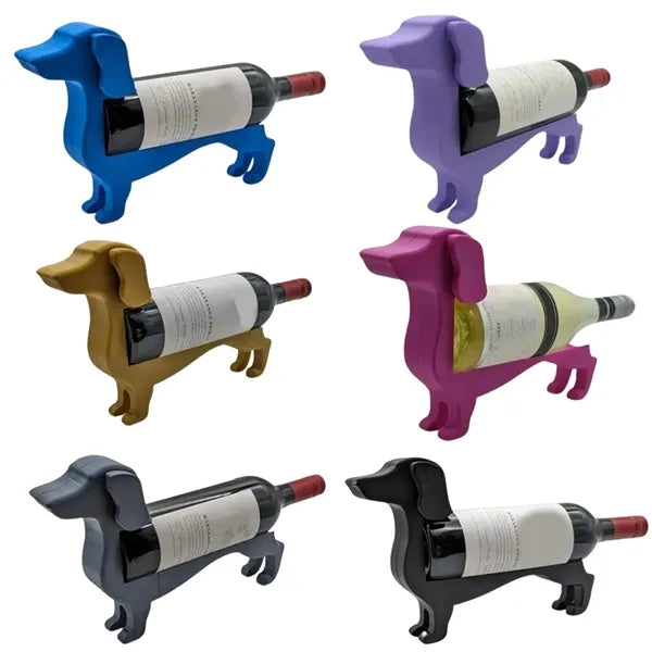 Table top colorful cute dachshund shape wine bottle holder