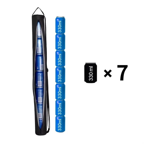 Long tube insulation cooler bag with shoulder strap