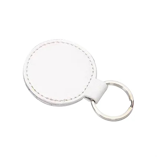 Simulated Leather Circular Key Chain
