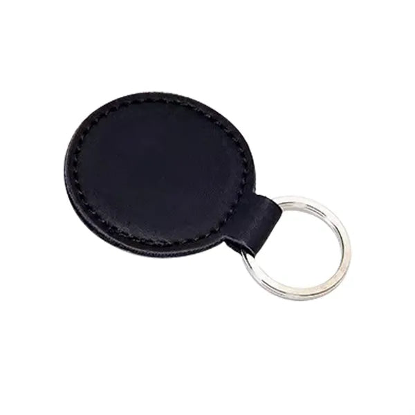 Simulated Leather Circular Key Chain
