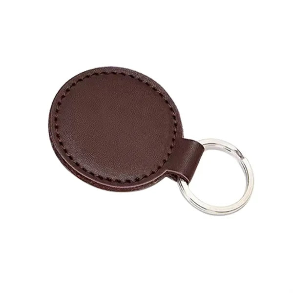 Simulated Leather Circular Key Chain