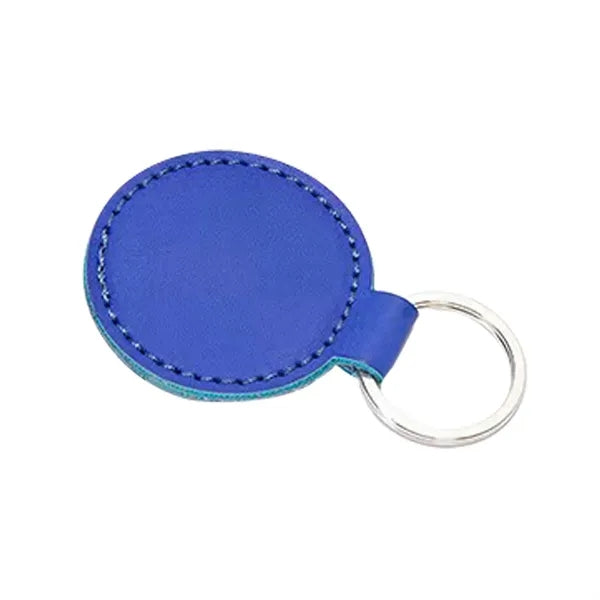 Simulated Leather Circular Key Chain