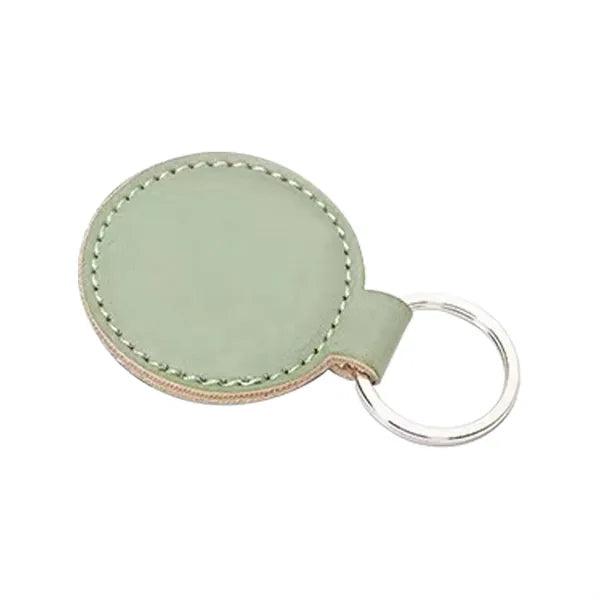 Simulated Leather Circular Key Chain