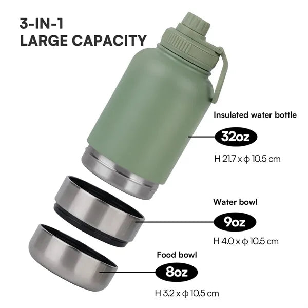 34oz Thermo Drinking Bottle With Pet Storage Box
