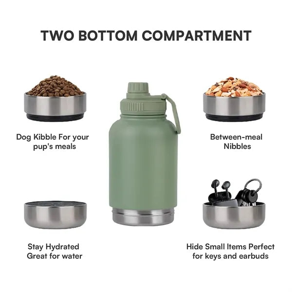34oz Thermo Drinking Bottle With Pet Storage Box