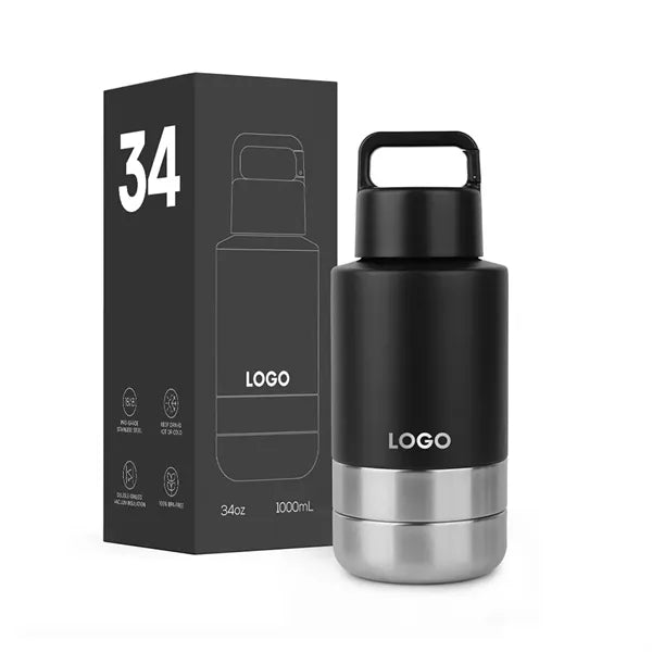 34oz Thermo Drinking Bottle With Pet Storage Box