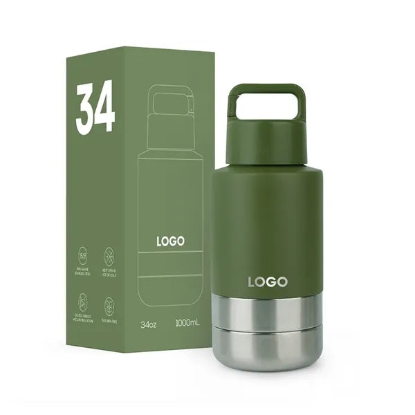 34oz Thermo Drinking Bottle With Pet Storage Box