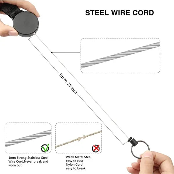 2 in 1 Retractable Key Chain Bottle Opener With Carabiner
